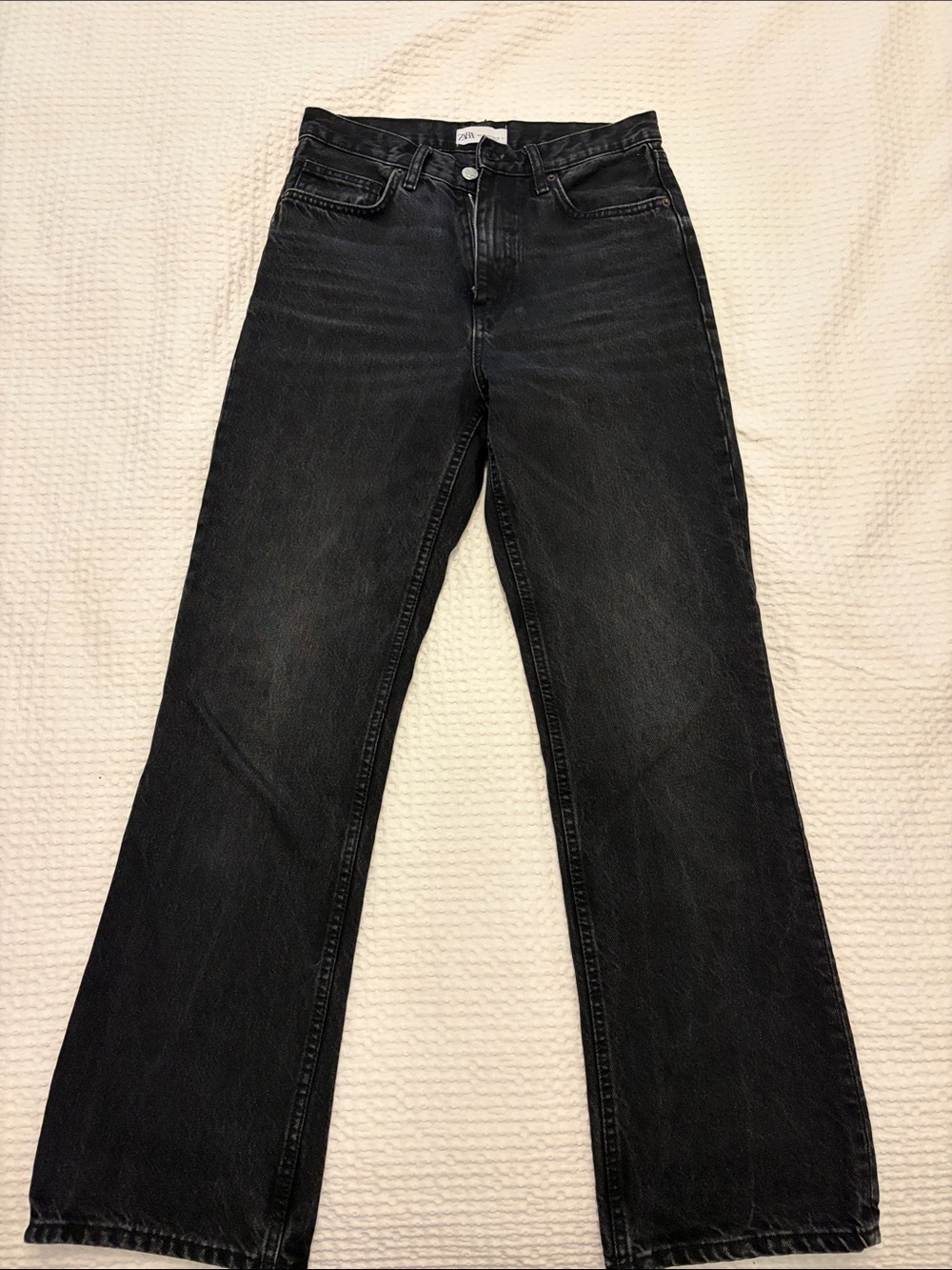 Zara High-Rise Straight Black Jeans size 4 eur 36